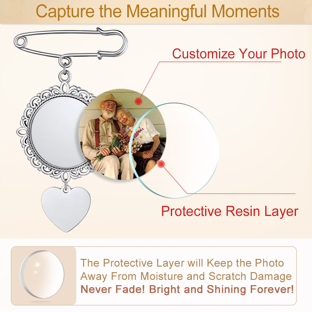Custom Photo Brooch Pin - Protect your precious photo