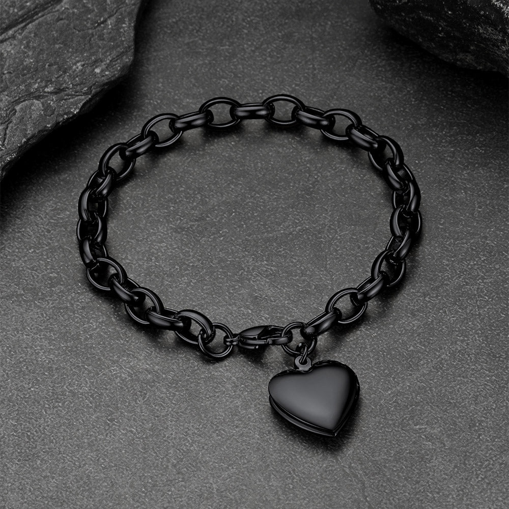 Personalized Heart Picture Locket Bracelets Memorial Gift for Women