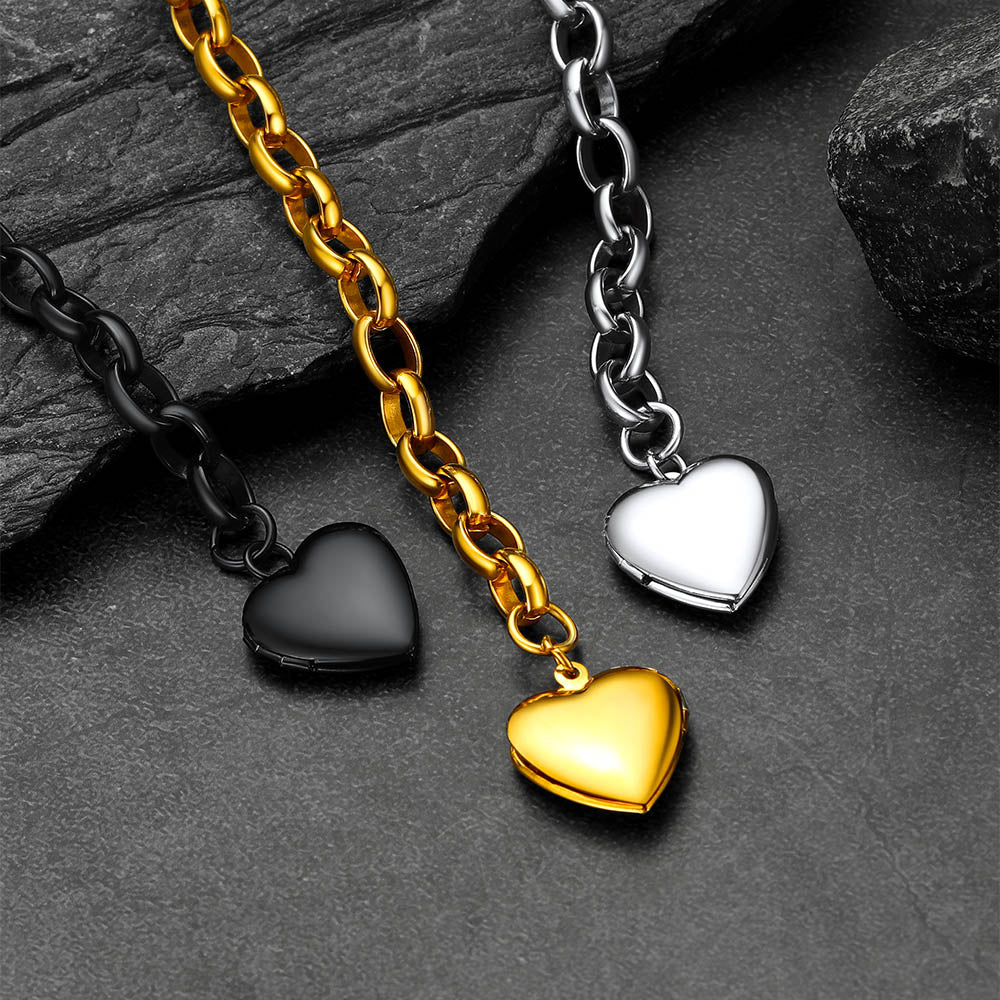 Personalized Heart Picture Locket Bracelets Memorial Gift for Women