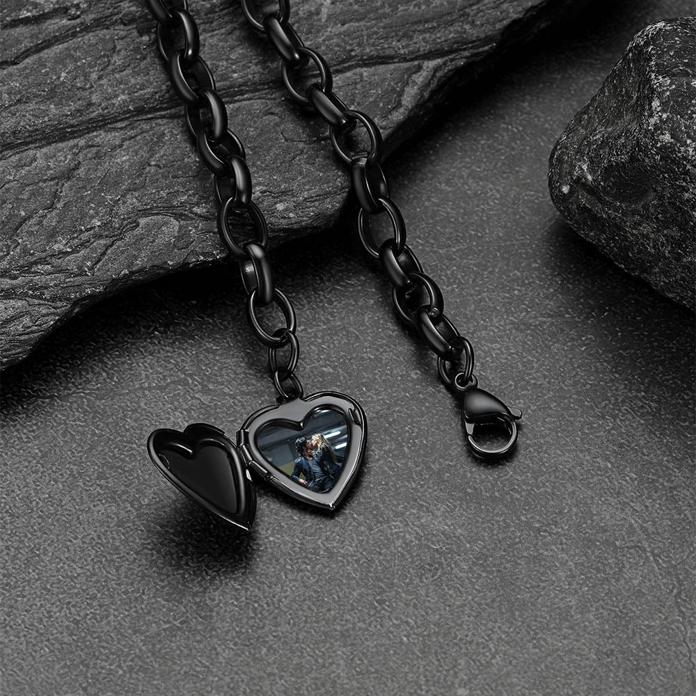 Personalized Heart Picture Locket Bracelets Memorial Gift for Women