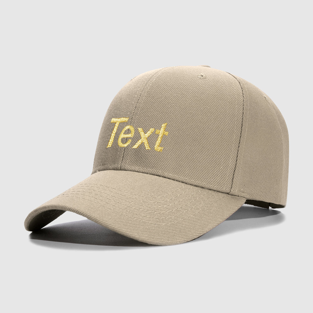 Khaki 1 Line Text Custom Embroidery Baseball Cap for Men Women