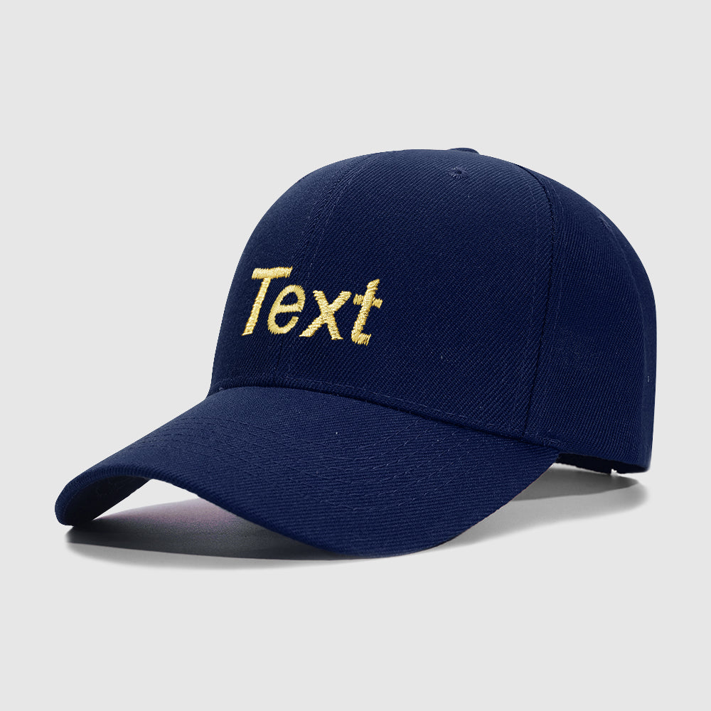 Navy 1 Line Text Custom Embroidery Baseball Cap for Men Women