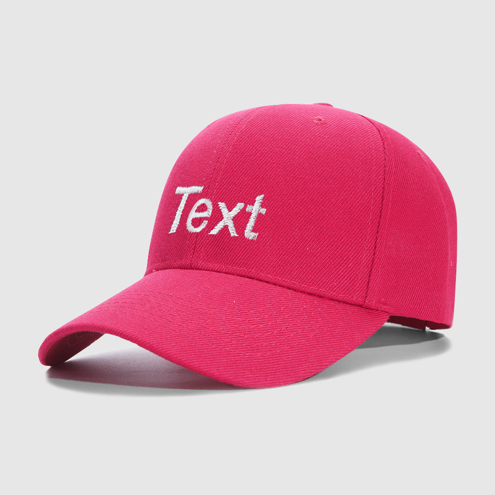 Rose Red 1 Line Text Custom Embroidery Baseball Cap for Men Women