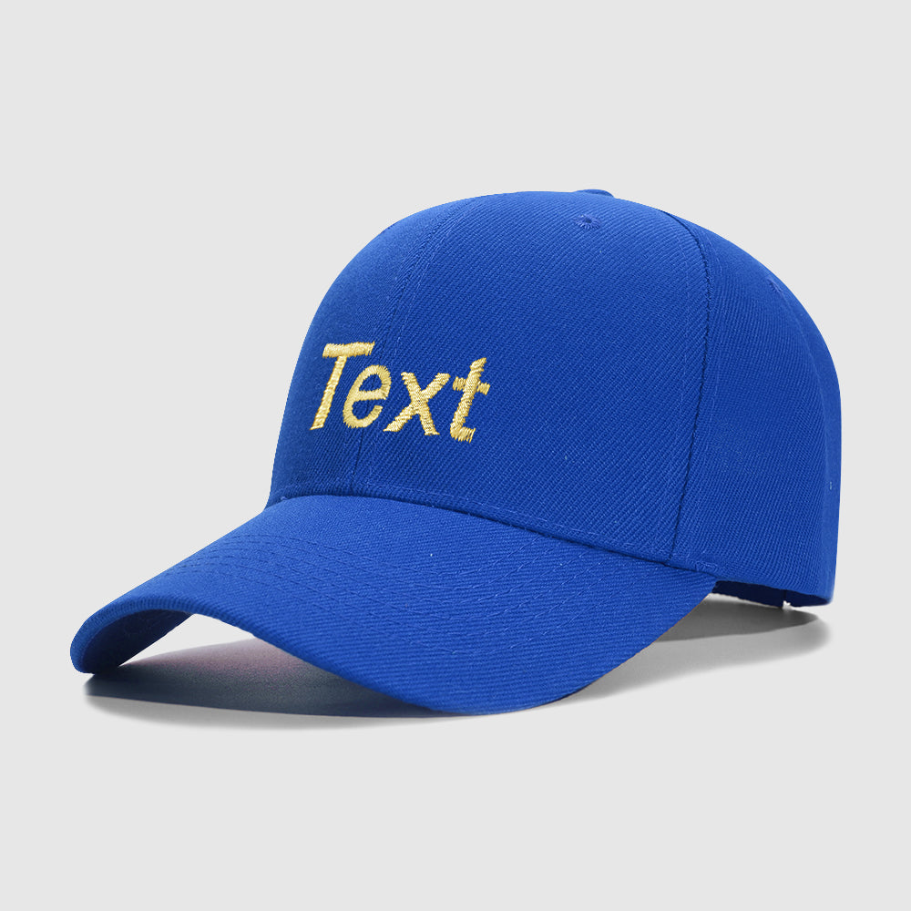 Blue 1 Line Text Custom Embroidery Baseball Cap for Men Women