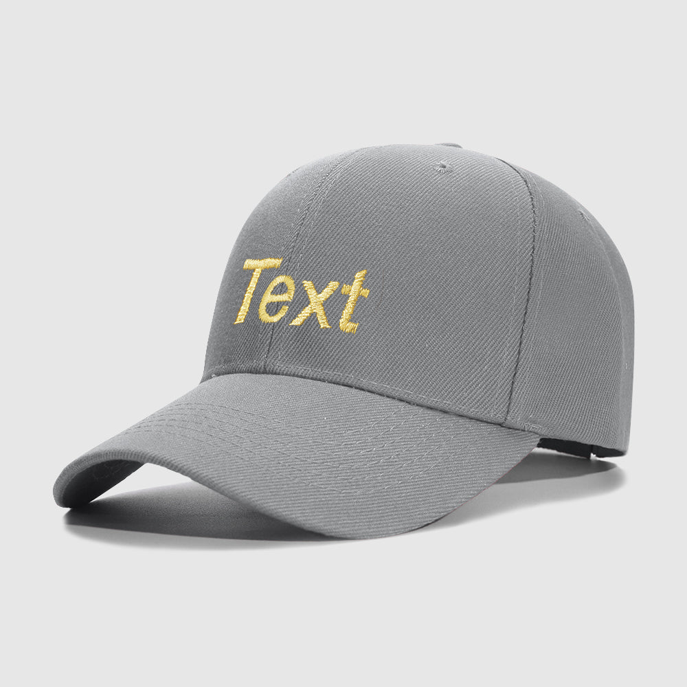 Grey 1 Line Text Custom Embroidery Baseball Cap for Men Women