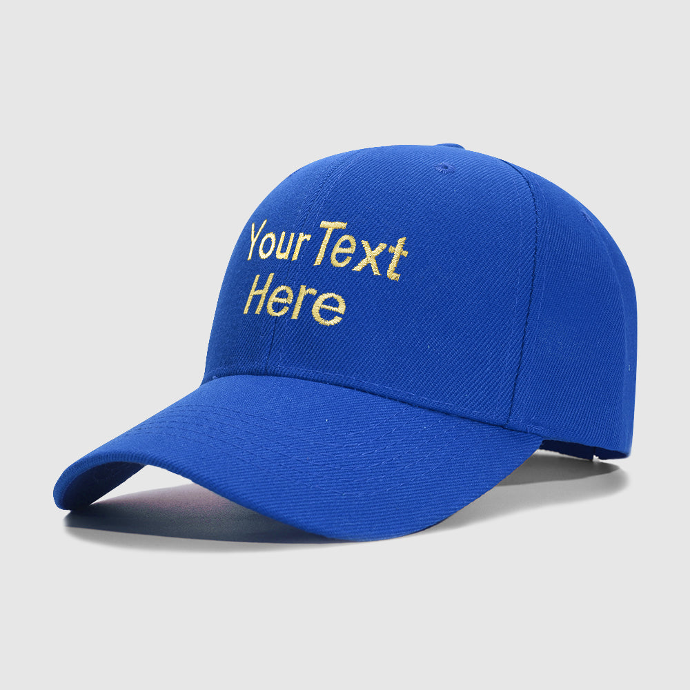 Blue 2 Line Text Custom Embroidery Baseball Cap for Men Women