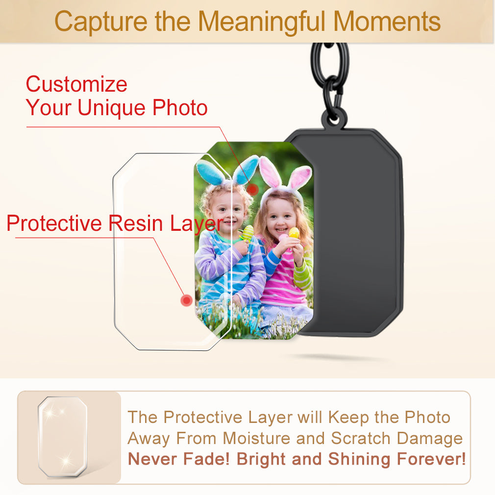 Customized Text Scannable Spotify Code Hexagon Pendant Keychain With Picture FaithHeart Jewelry