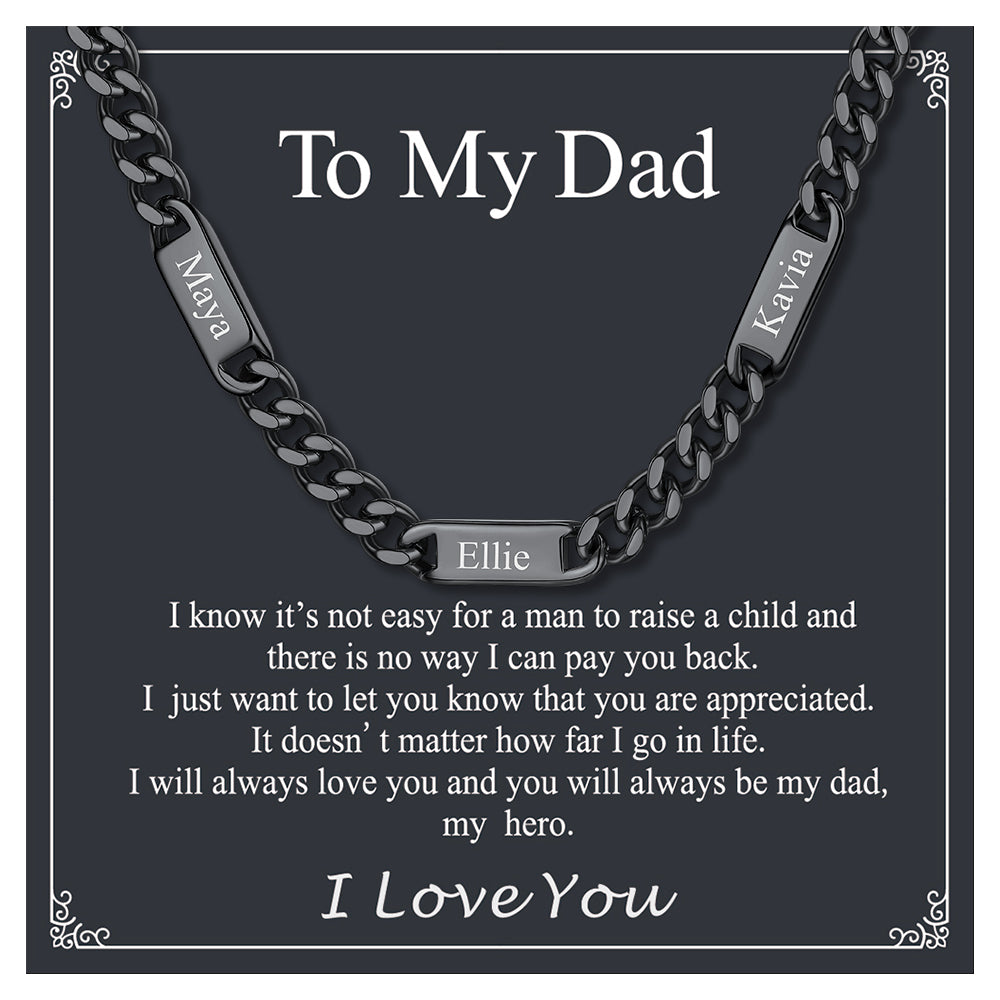 Cuban Chain Name Link Necklace for
Dad Gift