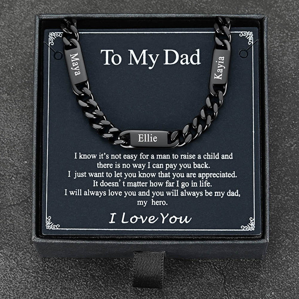 To My Dad Engraved Name Chain Necklace