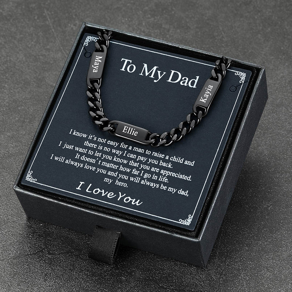 To My Dad Engraved Name Chain Necklace
