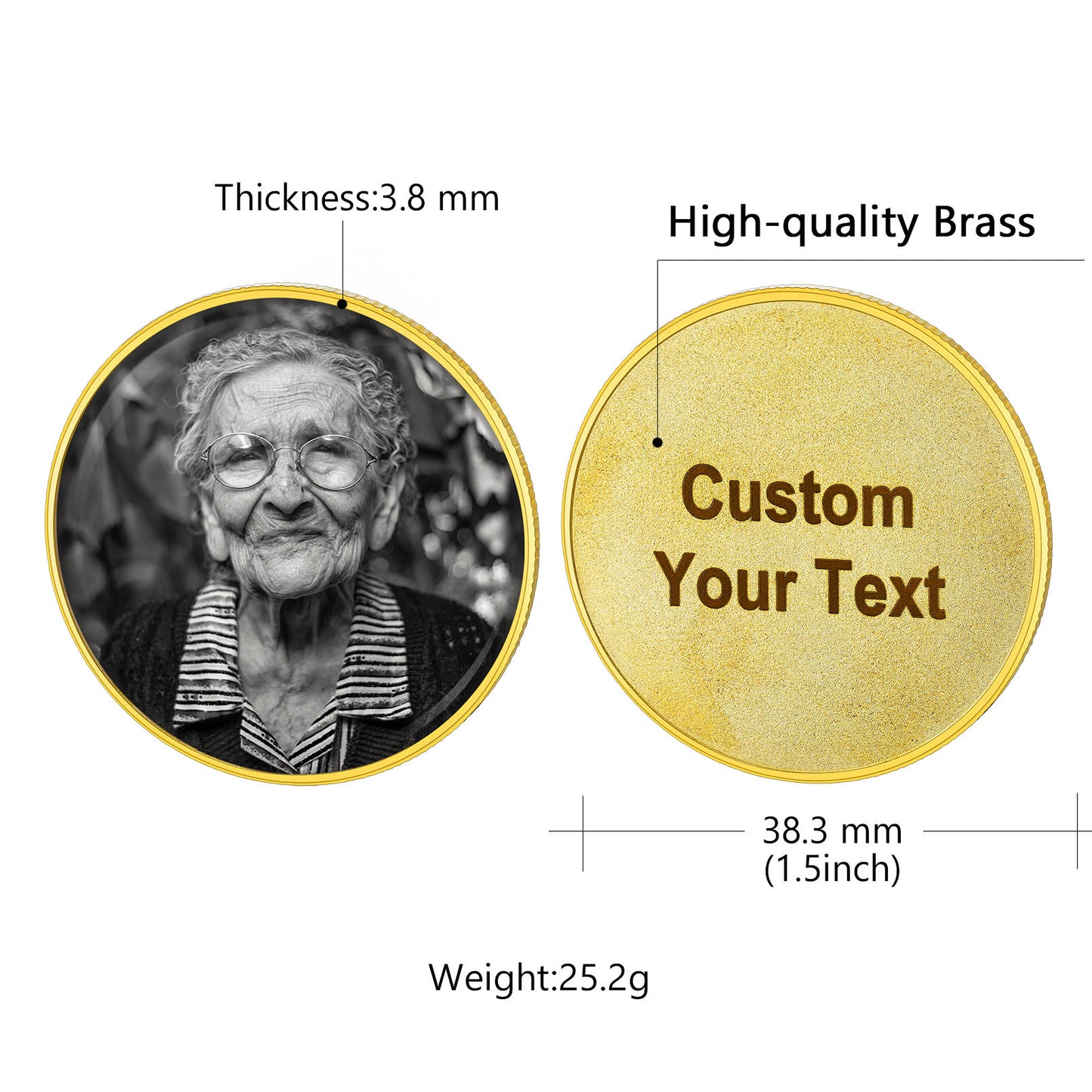 Personalized Photo Pocket Coin - Custom memorial keepsake