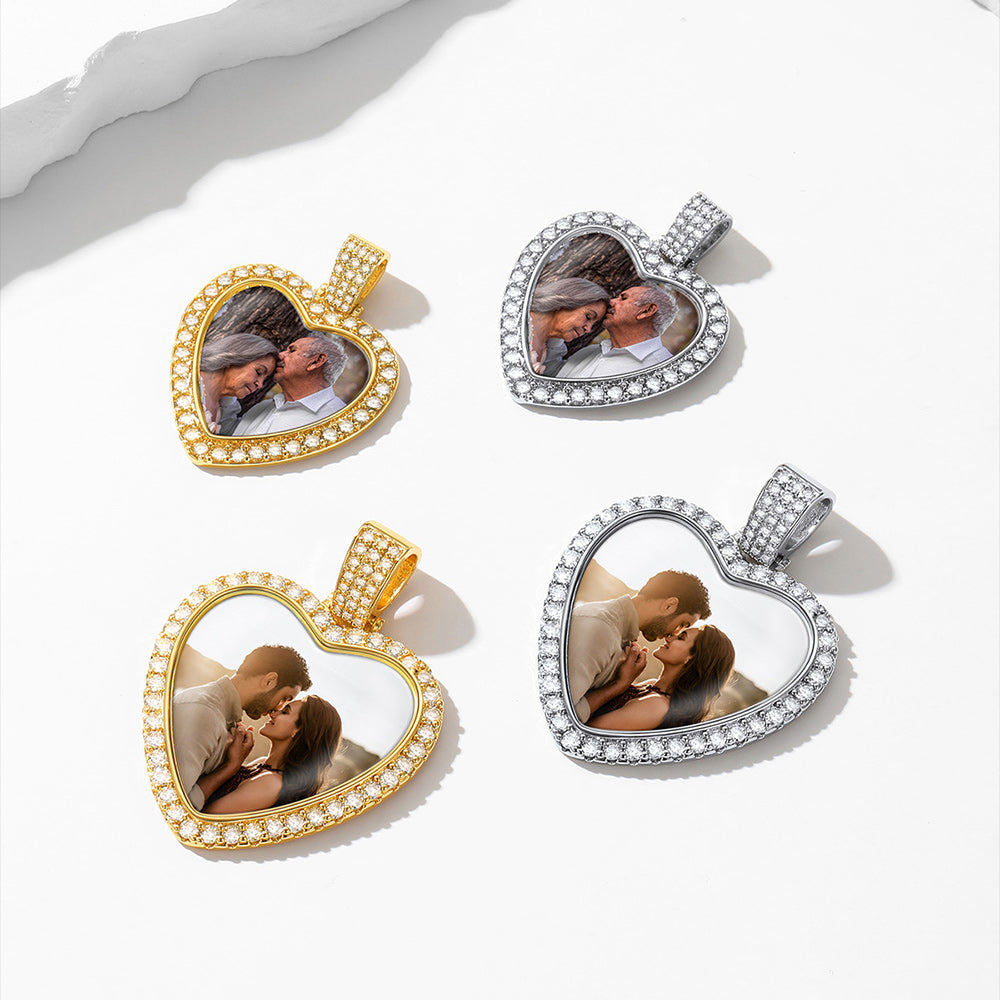 Heart-shaped photo pendants