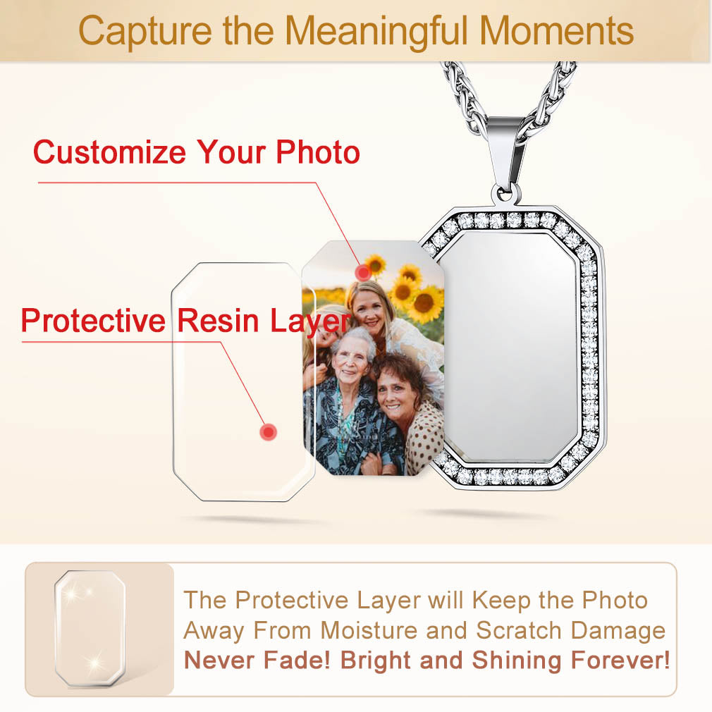 Customized Engraved Picture Dog Tag Necklace for Men/Women FaithHeart