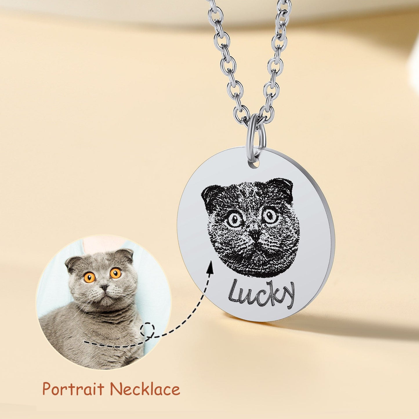 Personalized Pet Dog Portrait Necklace Memorial Jewelry Gift Animal Lover FaithHeart Jewelry