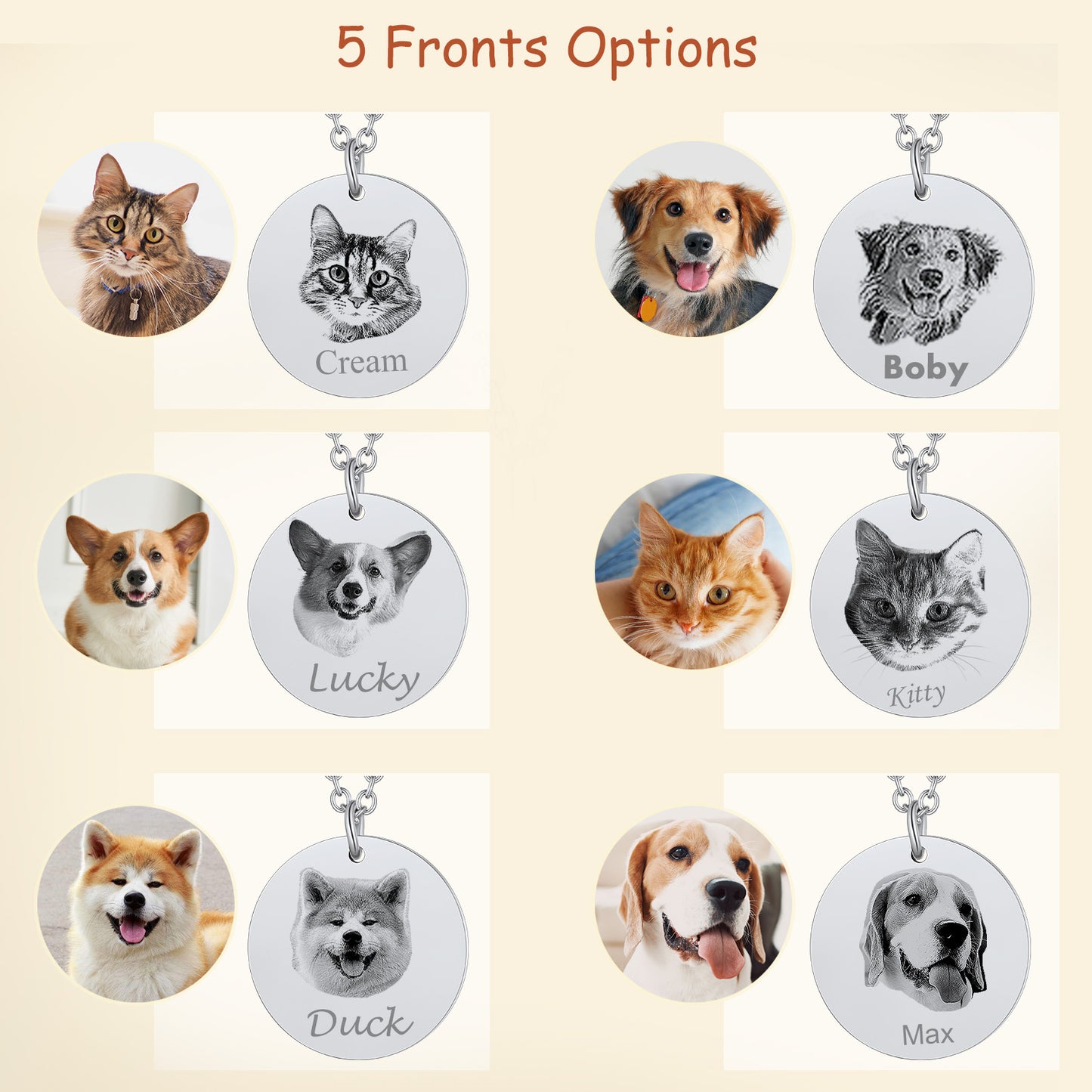 Personalized Pet Portrait Necklace Memorial Gift