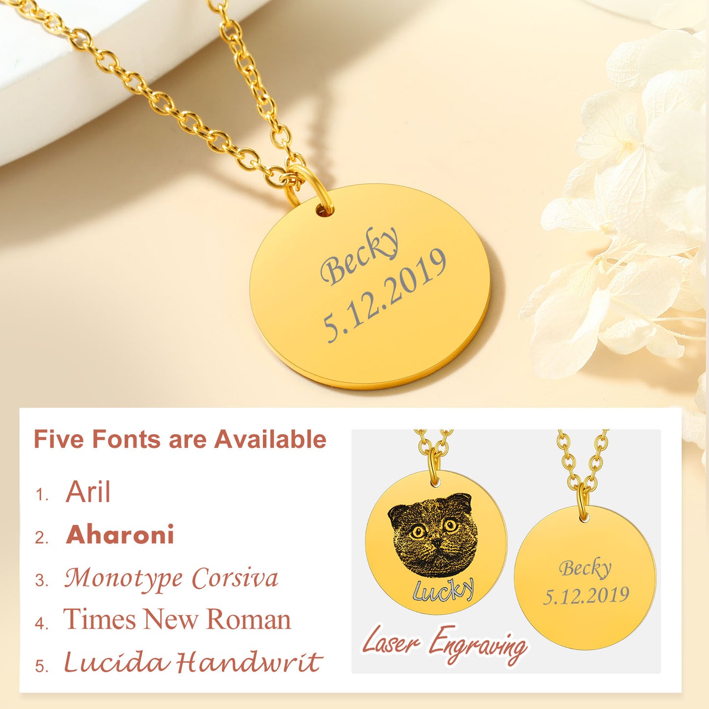 Personalized Pet Dog Portrait Necklace