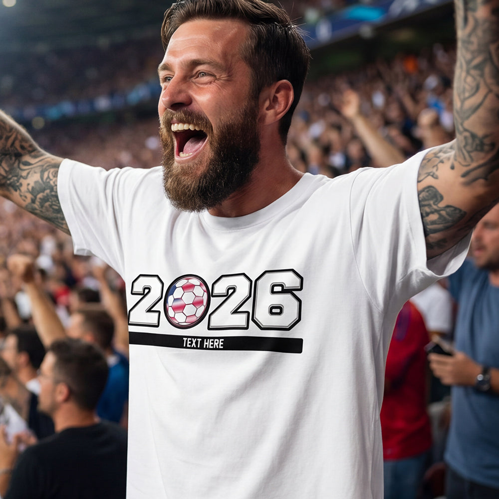 World Cup 2026 Custom National Flag Soccer T-Shirt Football Fan Tee