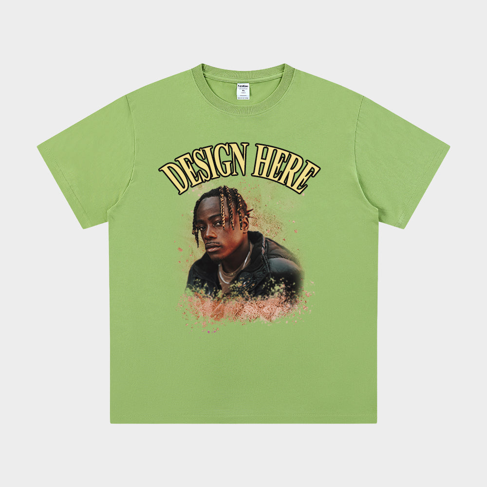 Custom Bootleg Tee Photo and Text T-Shirt, Unisex Cotton Tee