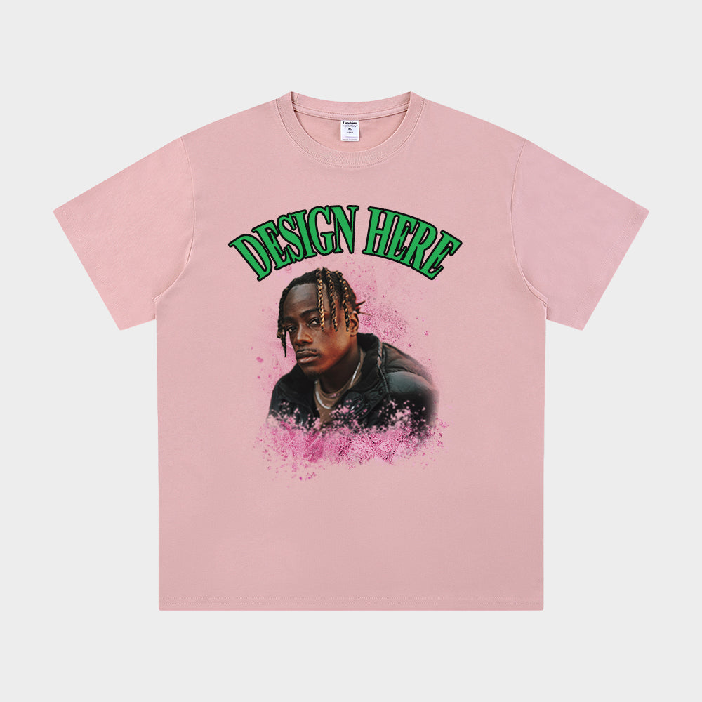 Custom Bootleg Tee Photo and Text T-Shirt, Unisex Cotton Tee