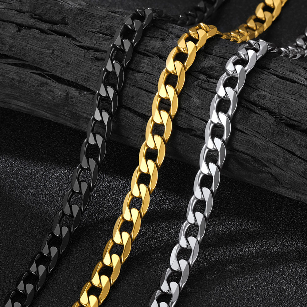 Chunky Cuban Link Curb Chain Necklace for Men Women, 4/6/9/13mm Wide