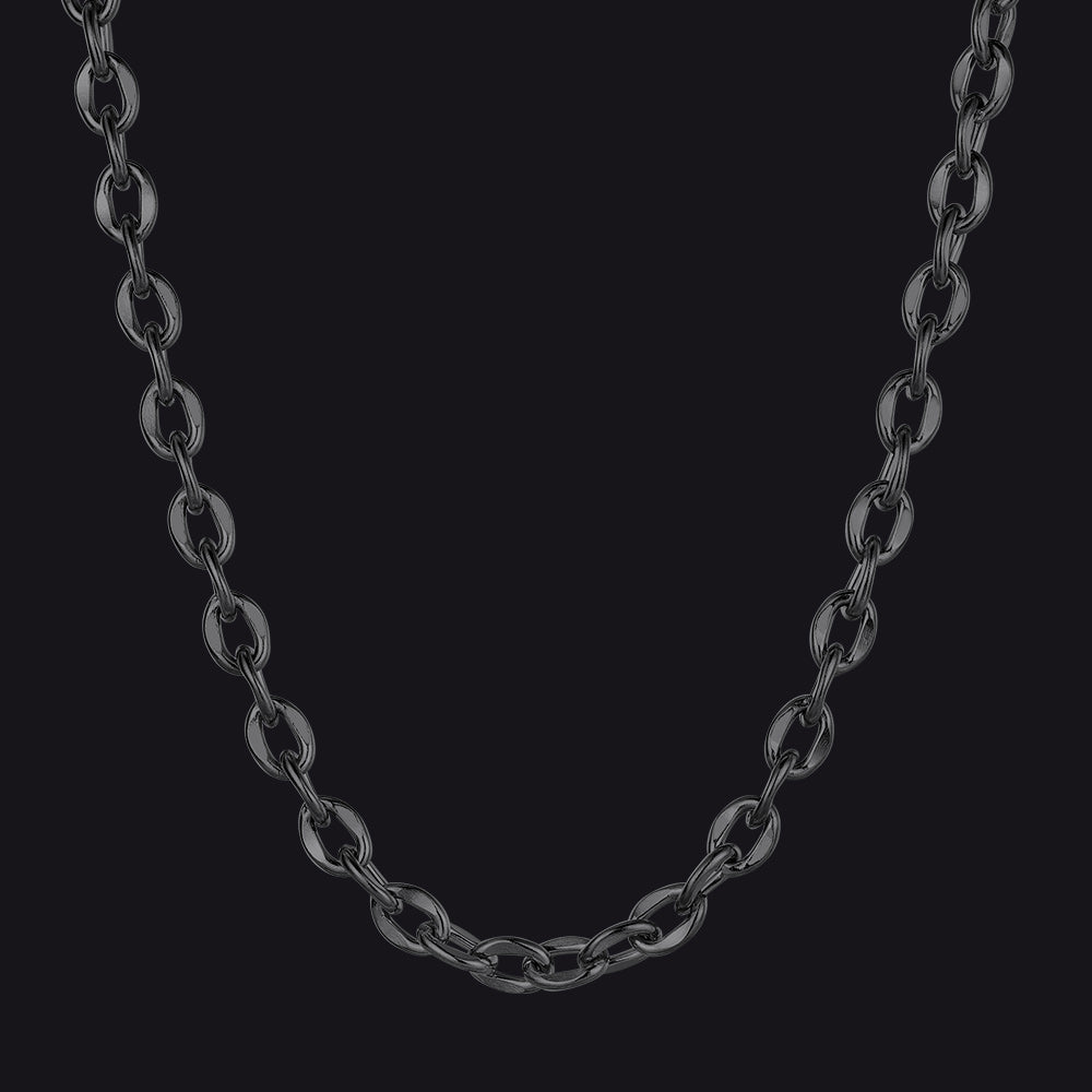 6mm Width Stainless Steel Twisted Rolo Link Chain Necklace