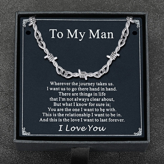Gothic necklace in black gift box with “for my men” cardimg
