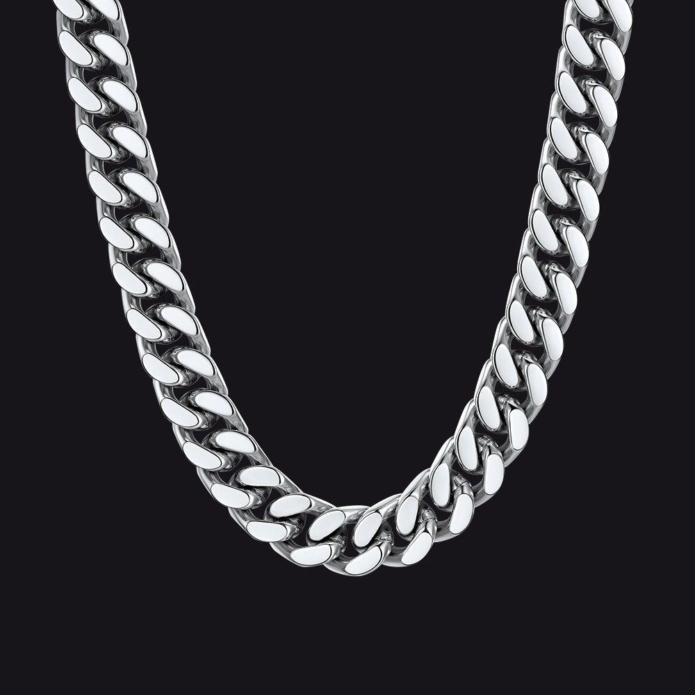 14mm/steel Chunky Cuban link chain choker necklace for women
