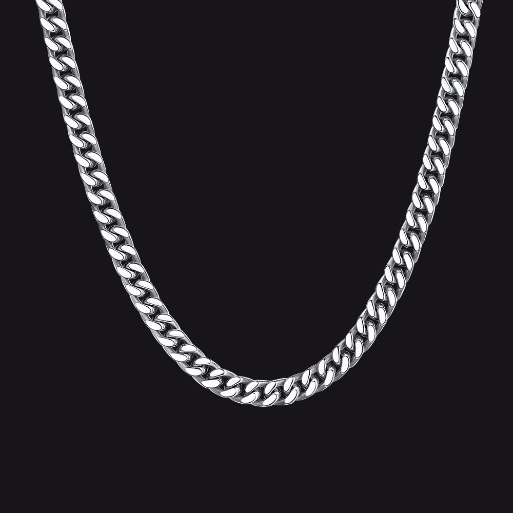 5mm/steel Chunky Cuban link chain choker necklace for women