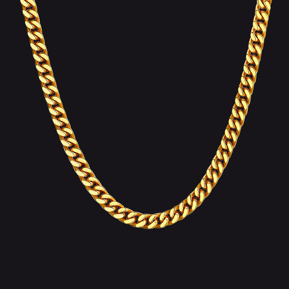 5mm/gold Chunky Cuban link chain choker necklace for women