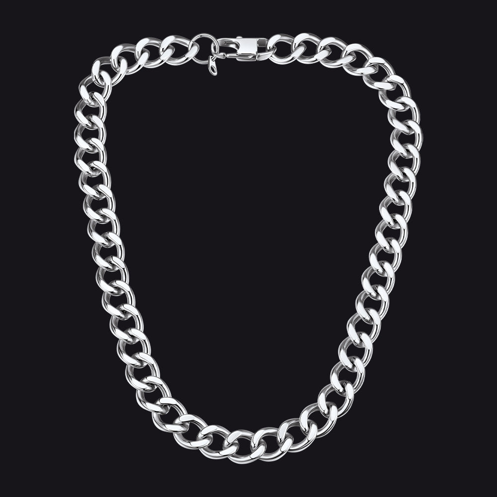 Chunky Cuban Link Chain Necklace – Steel 12MM Width