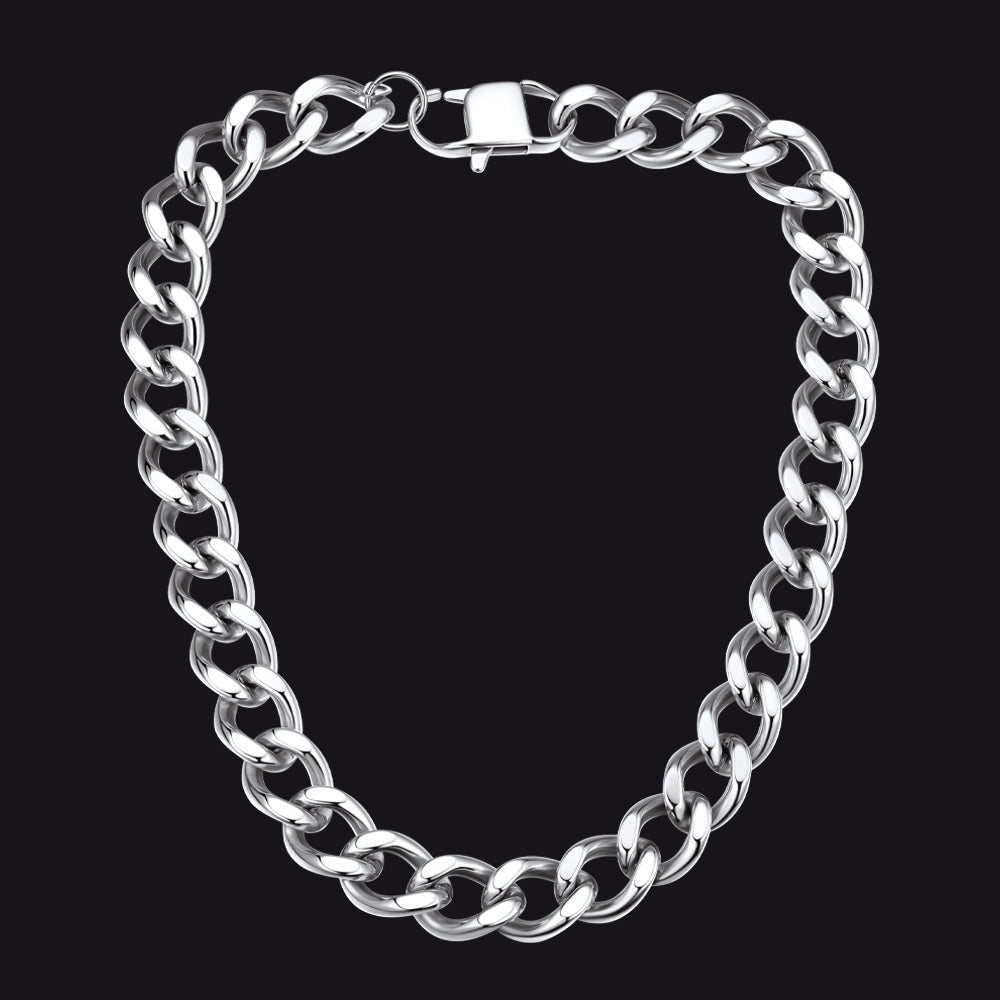 Chunky Cuban Link Chain Necklace – Steel 16MM Width