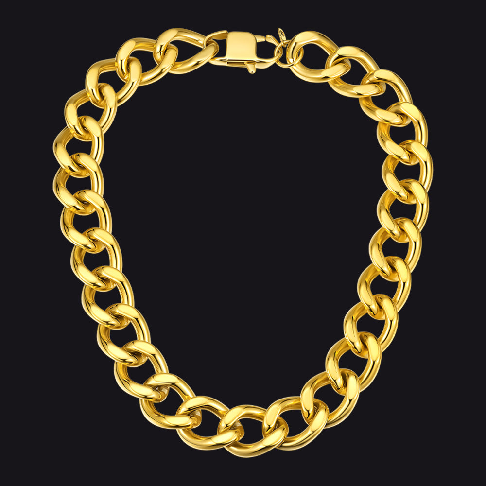 Chunky Cuban Link Chain Necklace – Gold 20MM Width