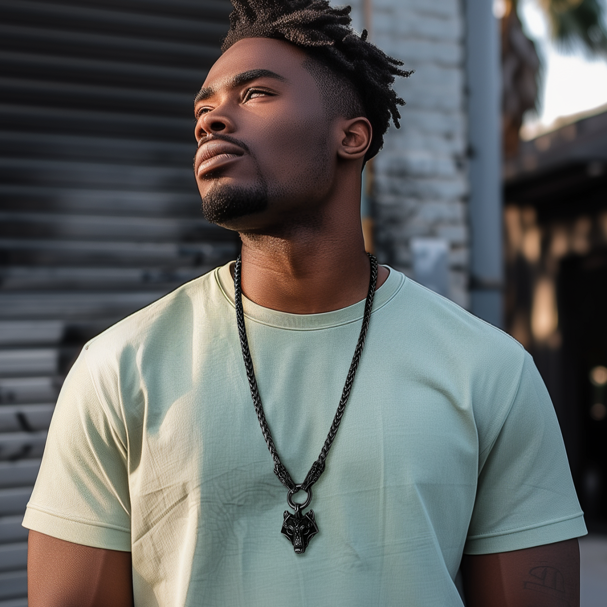 Viking Wolf Pendant Necklace For Men