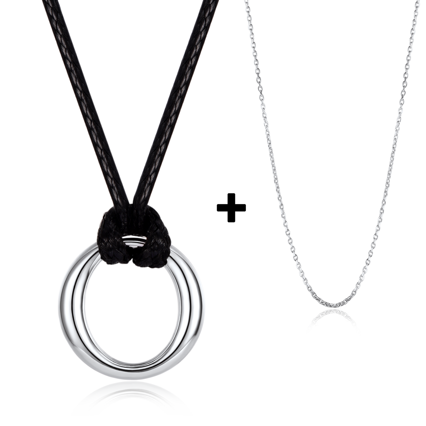 925 Sterling Silver Circle Pendant Necklace for Men