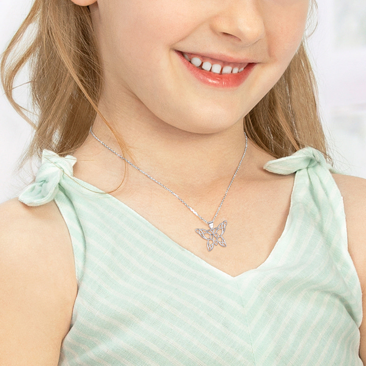 FaithHeart Celtic Knot Butterfly Pendant Necklace for Women FaithHeart