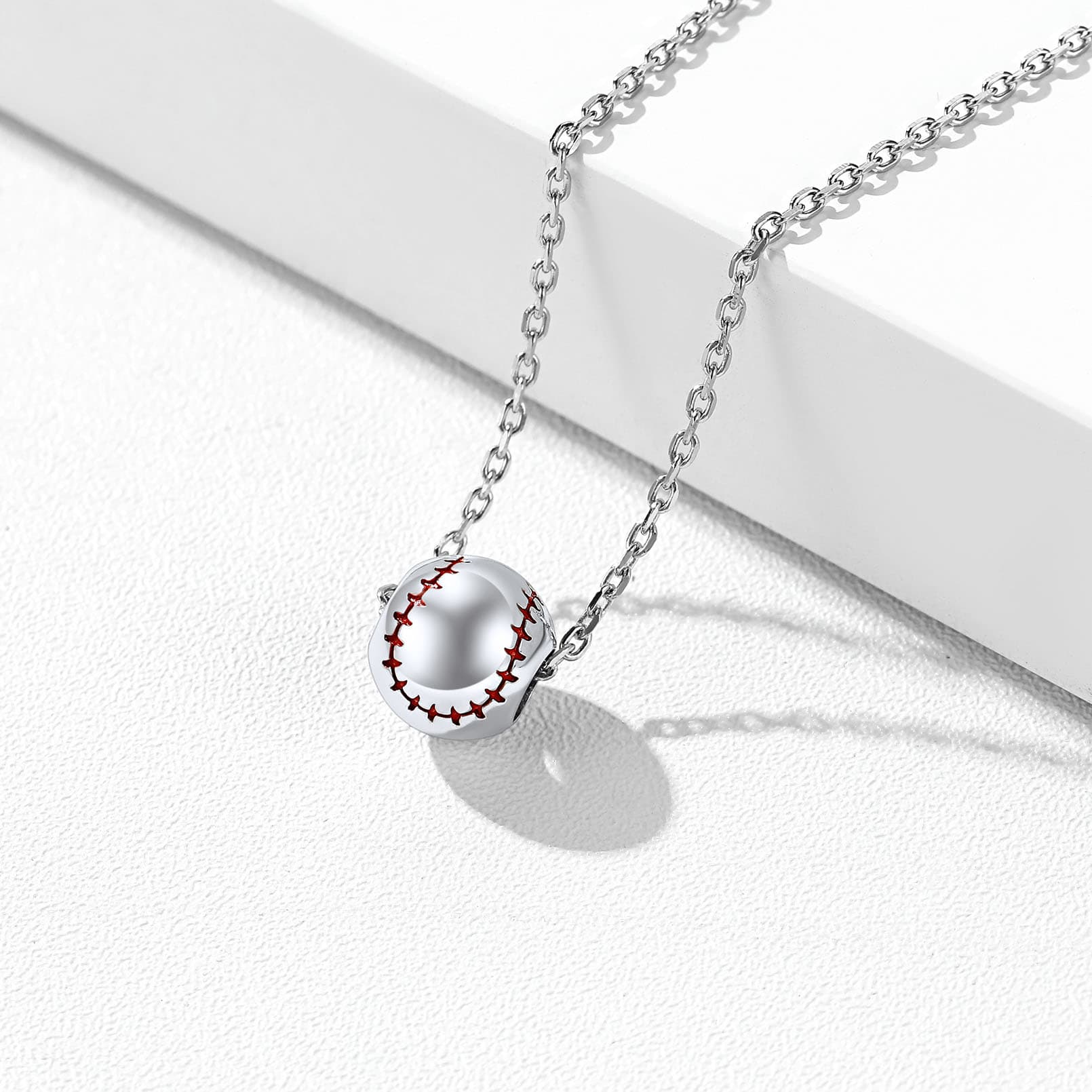 FaithHeart Sterling Silver Baseball Pendant Necklace FaithHeart Jewelry