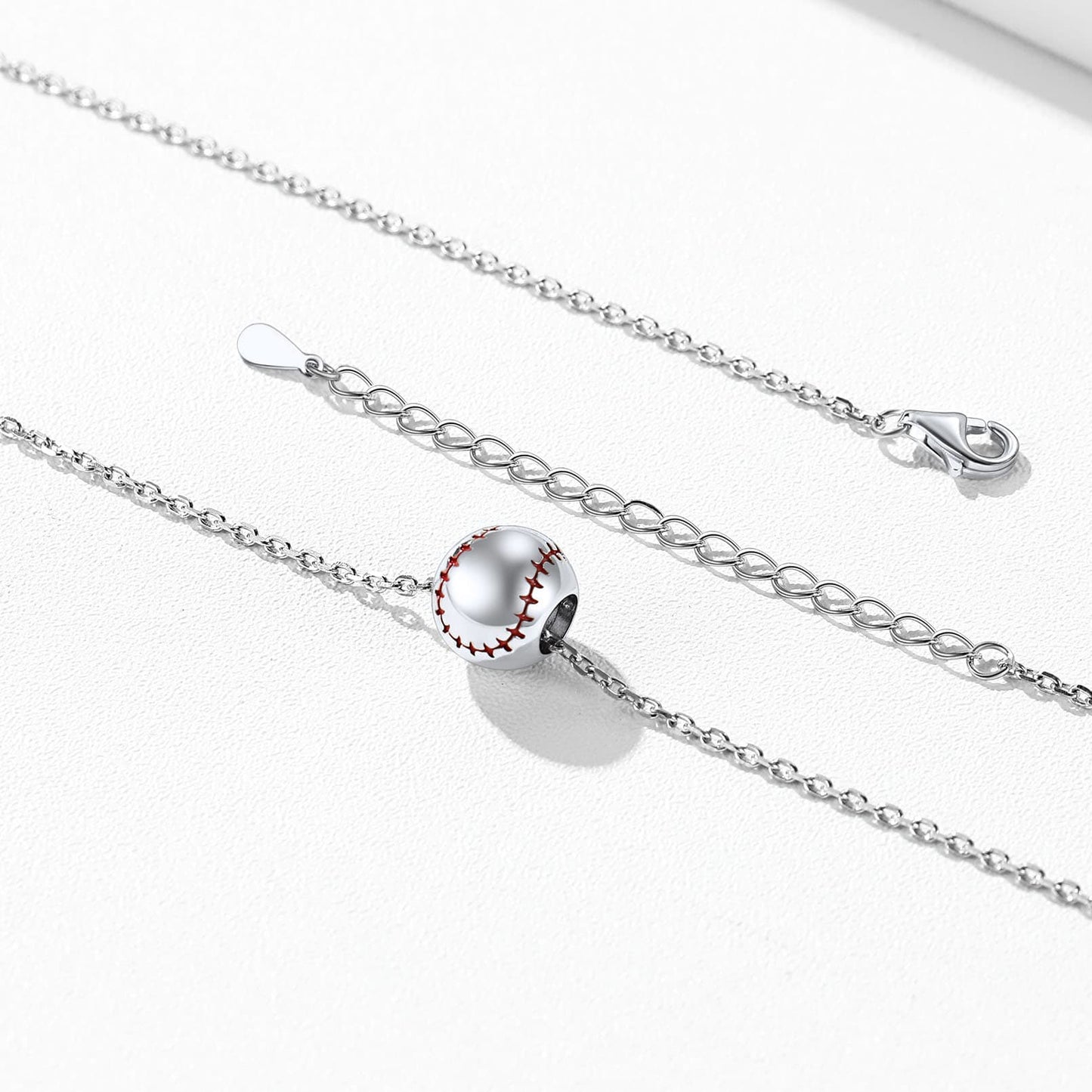 FaithHeart Sterling Silver Baseball Pendant Necklace FaithHeart Jewelry