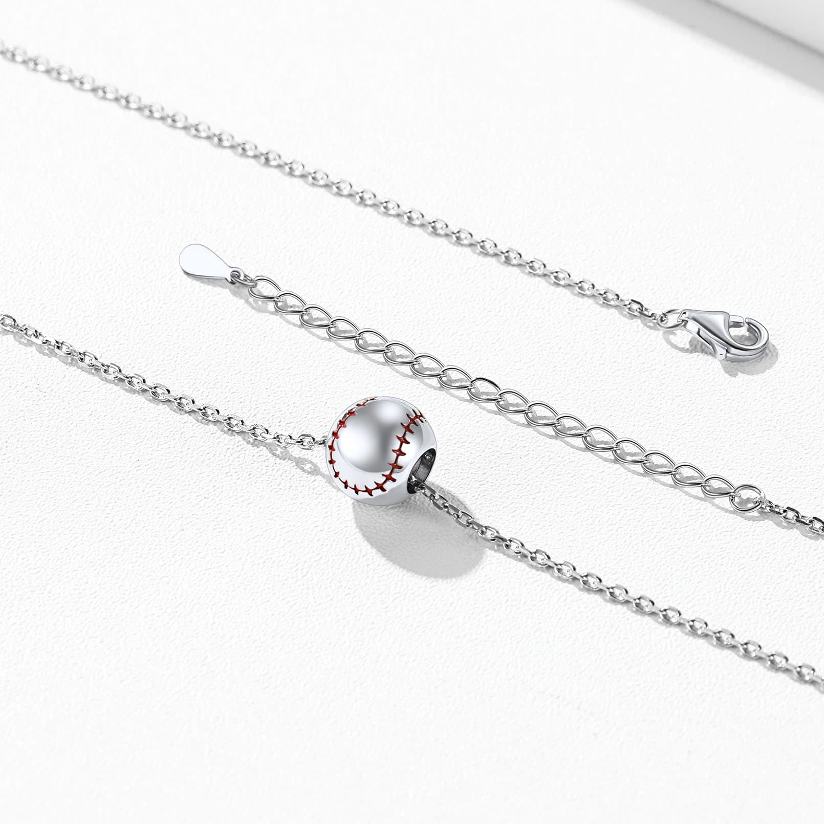 FaithHeart Sterling Silver Baseball Pendant Necklace FaithHeart Jewelry