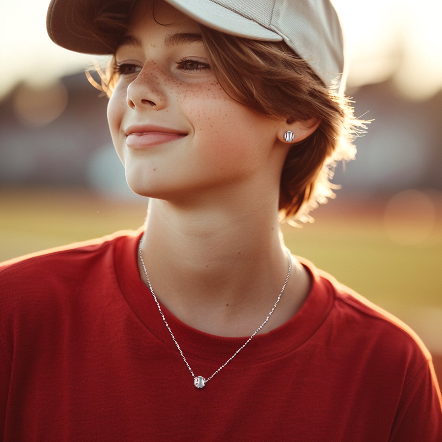 Sterling Silver Baseball Pendant Necklace for Women FaithHeart Jewelry