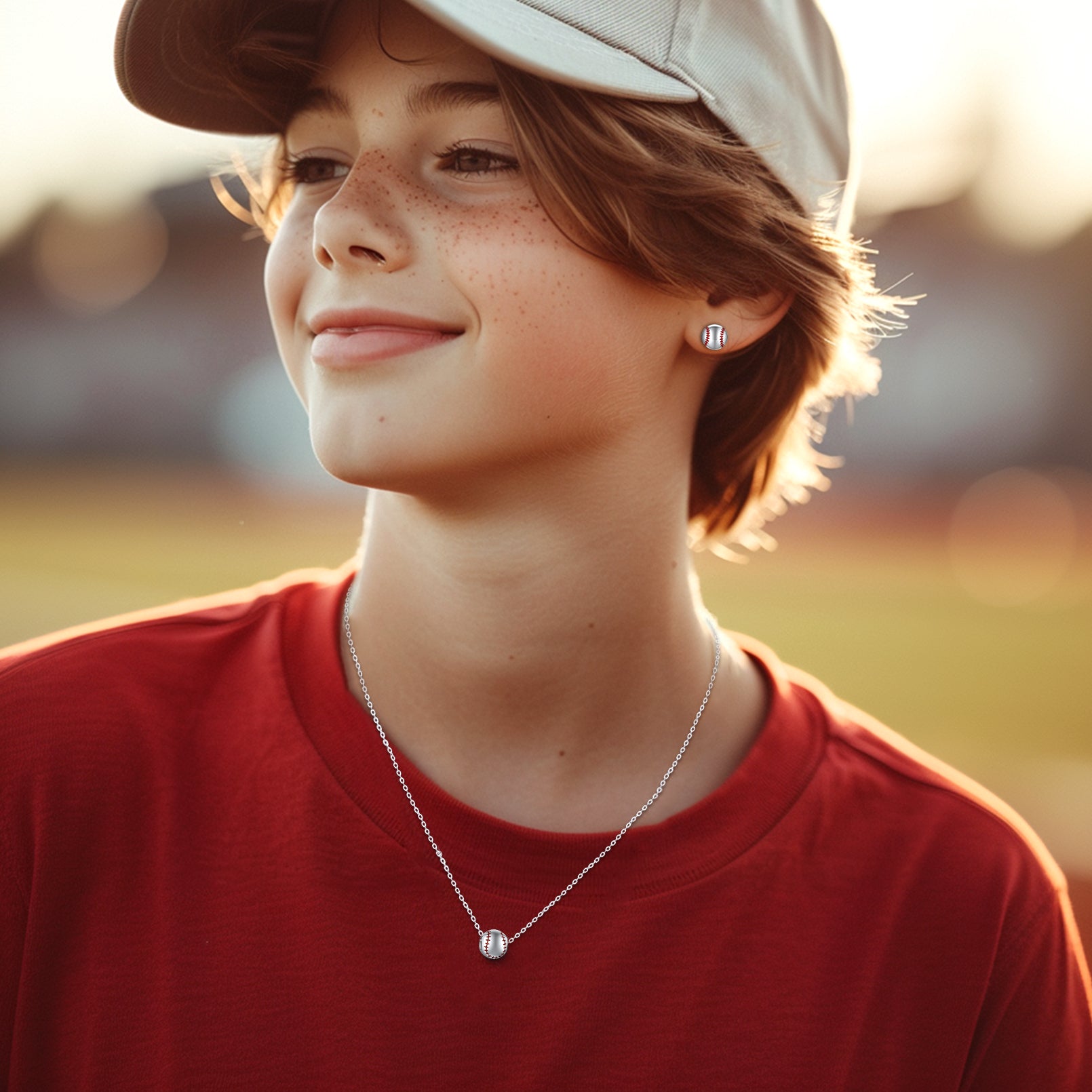 Sterling Silver Baseball Pendant Necklace for Women FaithHeart Jewelry