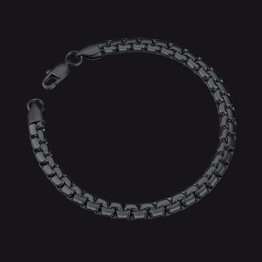 Unisex 4/6mm Cuban Flat Box Link Chain Bracelet for Menimg