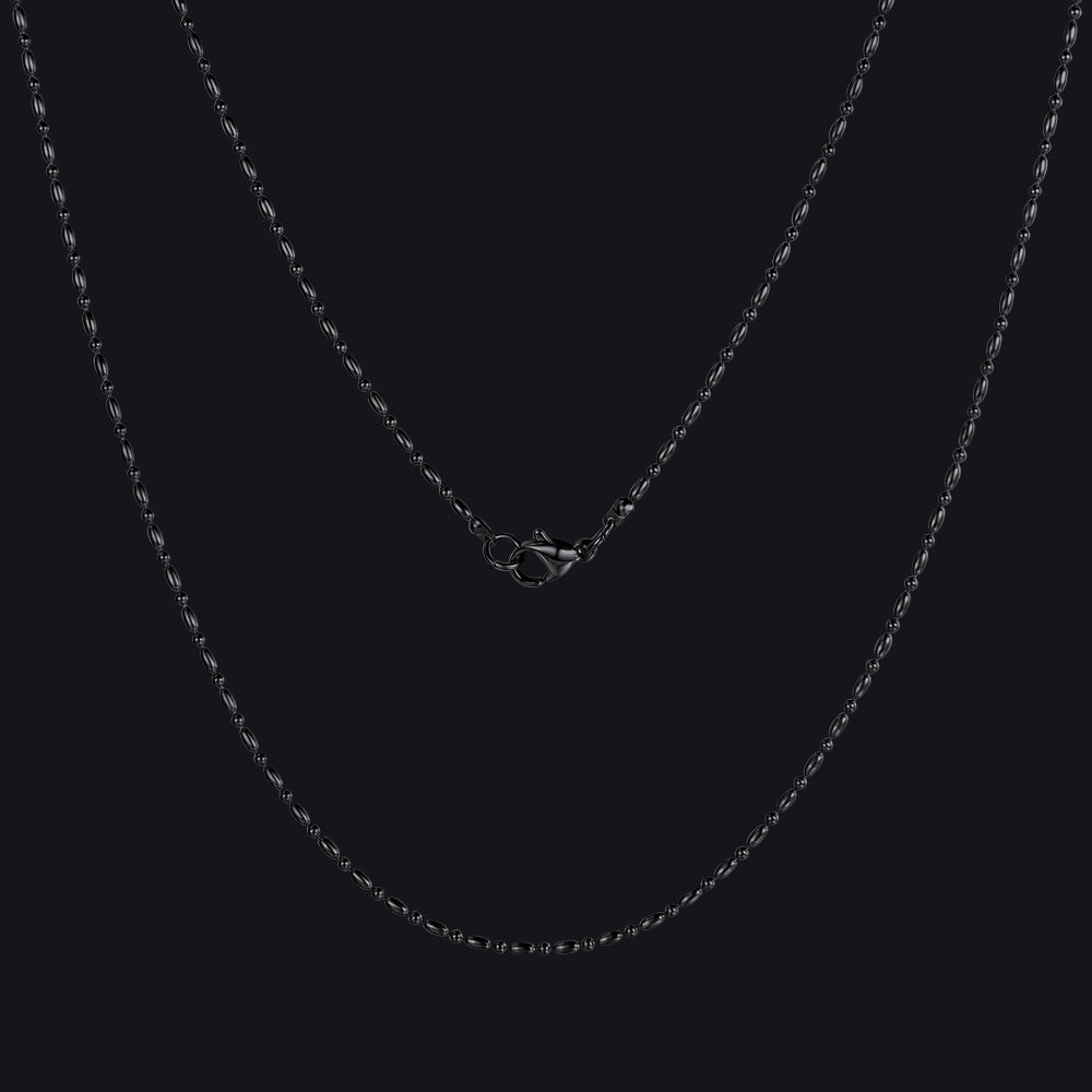 1.5MM Black Slim Rope Chain Unisex Everyday Necklace