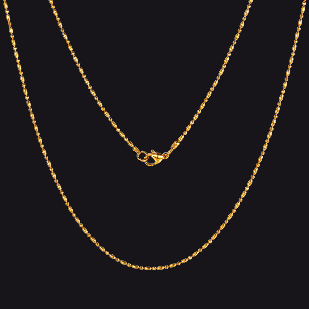 1.5MM Gold Slim Rope Chain Unisex Everyday Necklace