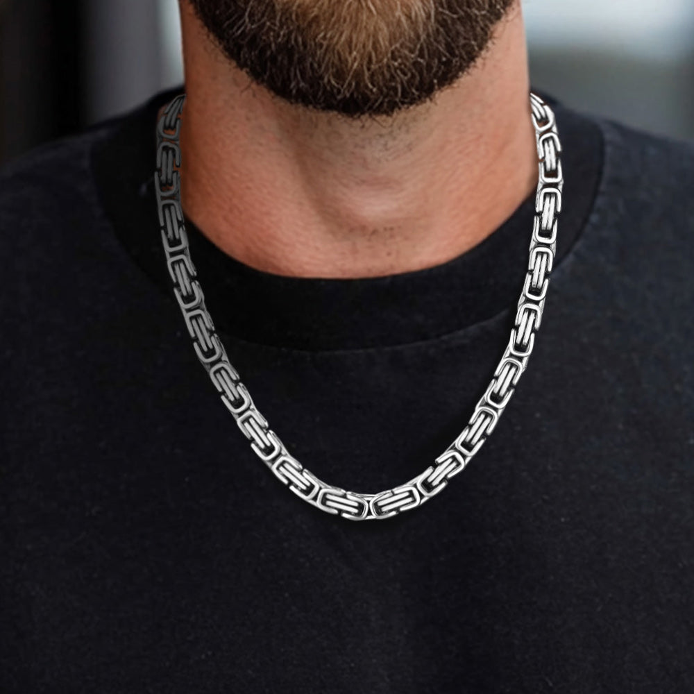 Byzantine Chain Necklace for Men | Stainless Steel – FaithHeart