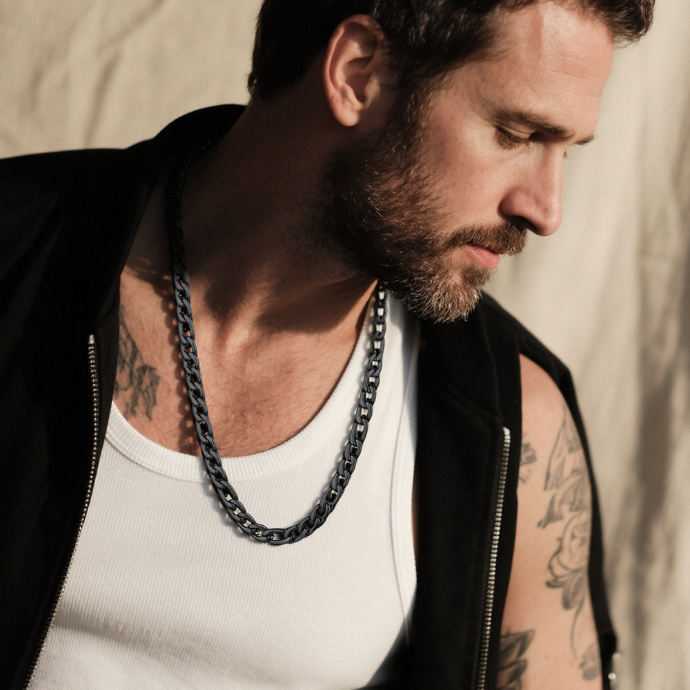 Figaro Link Chain Necklace for Men Boys, 3/5/8/12MM Wide