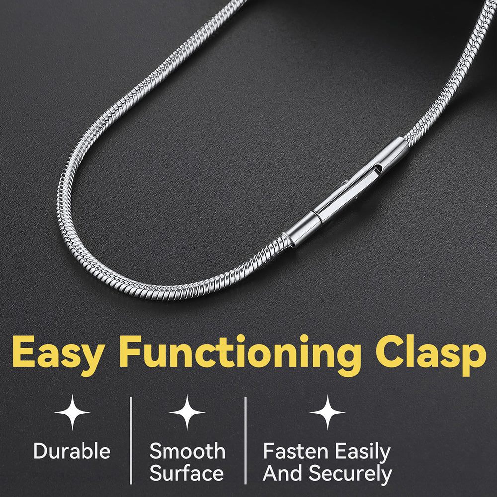 Thin Snake Chain Necklace for Men Women 2mm