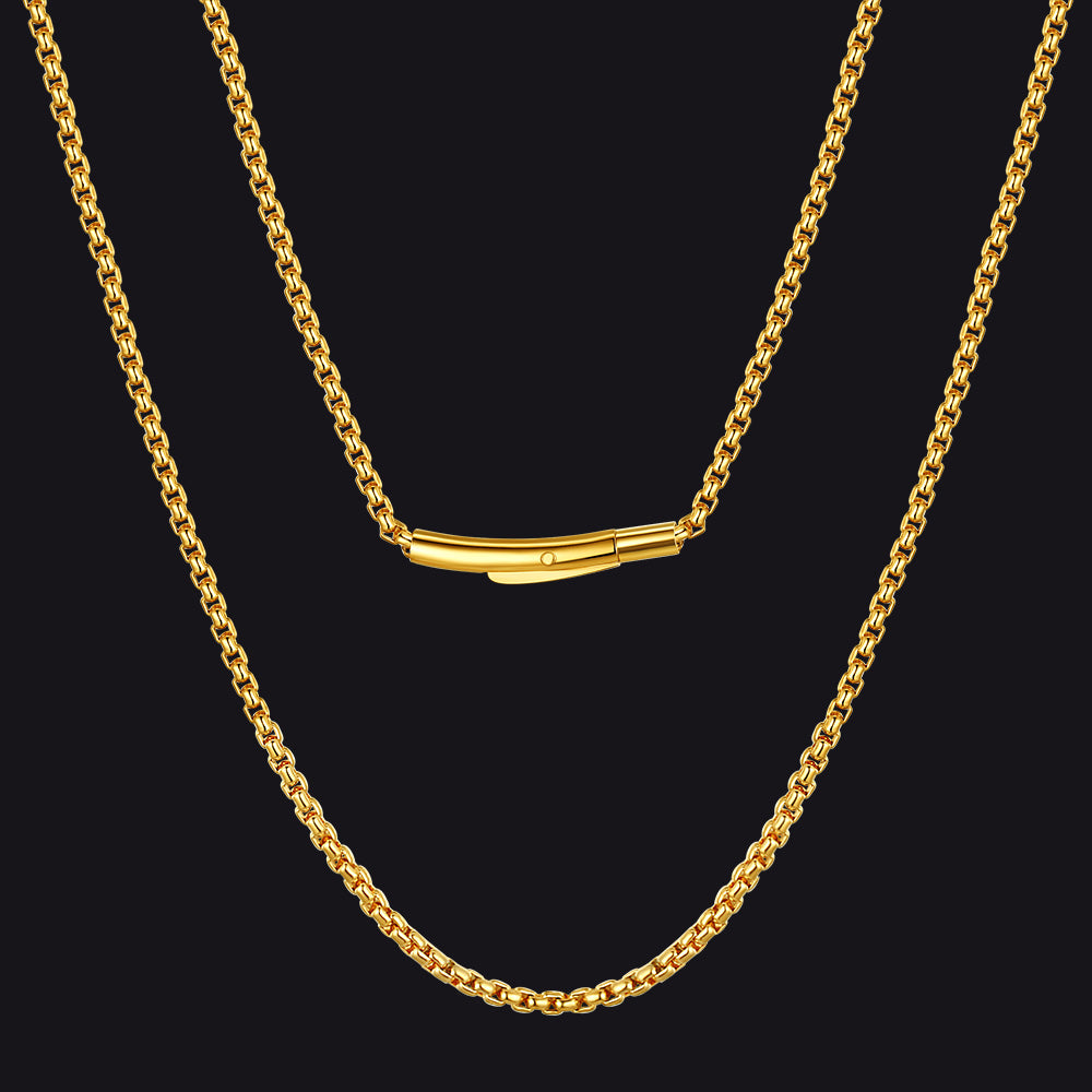 2mm Stainless Steel Rolo Cable Chain Necklace for Men Women