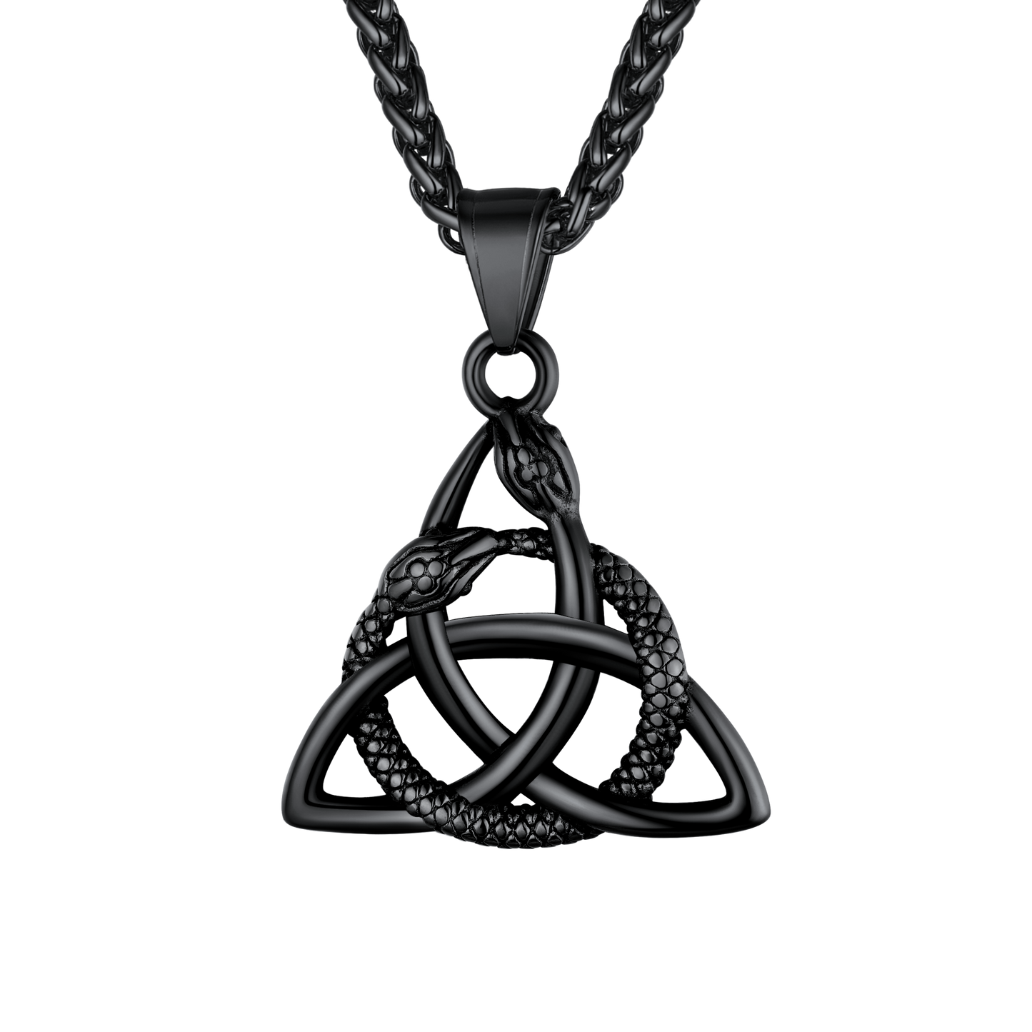 FaithHeart Celtic Trinity Knot Snake Pendant Necklace For Men FaithHeart
