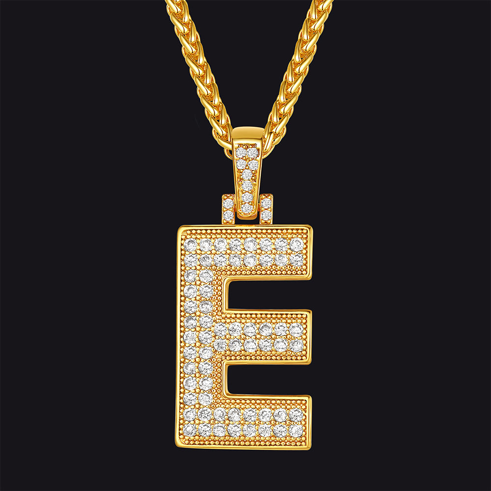 FaithHeart Cubic Zirconia Number Letter Pendant Lucky Jewelry Necklace FaithHeart