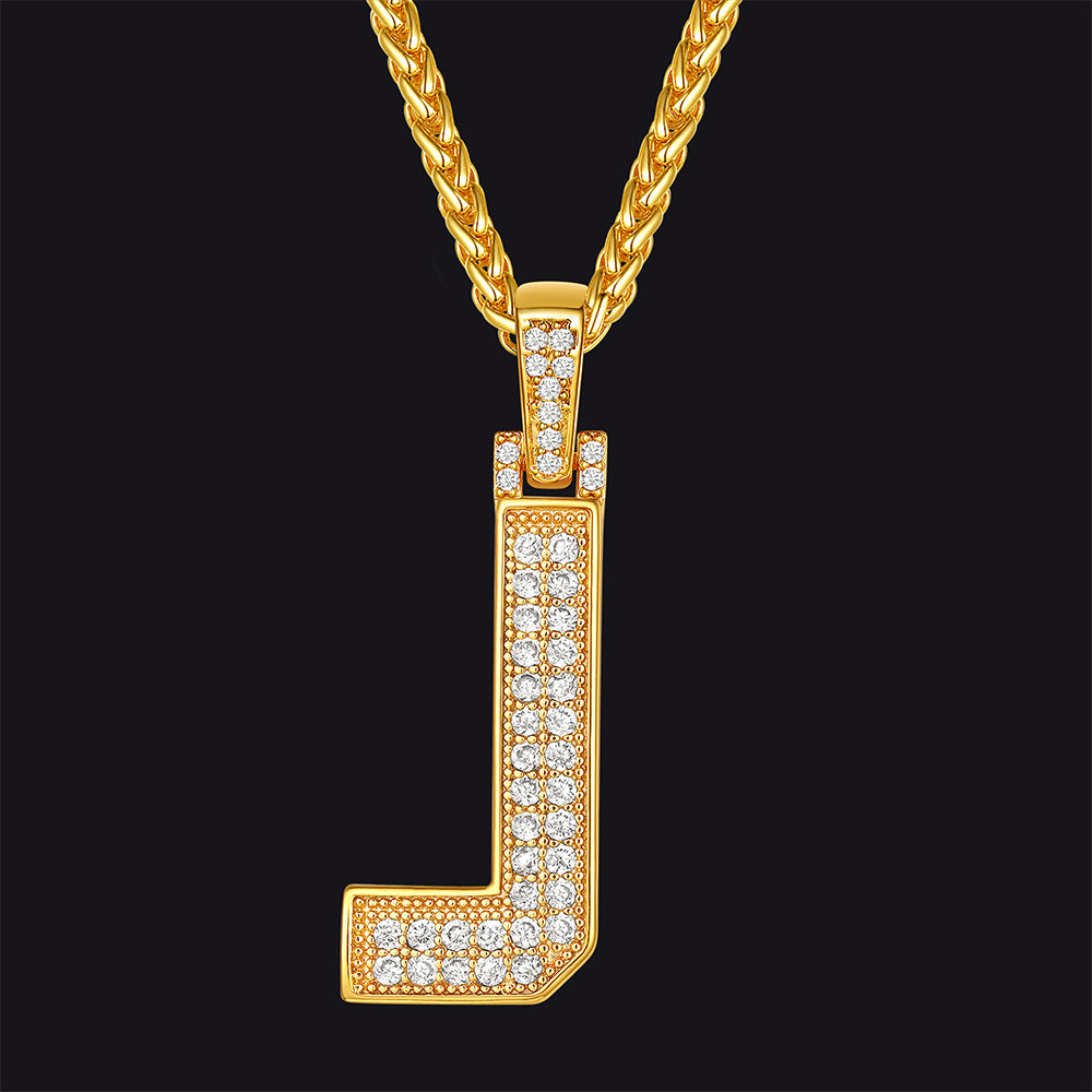 FaithHeart Cubic Zirconia Number Letter Pendant Lucky Jewelry Necklace FaithHeart